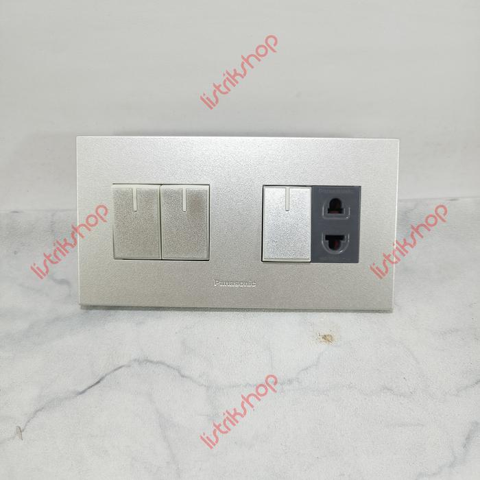 Gambar Saklar Seri + Saklar & Stop Kontak Universal Panasonic Style Silver dari ListrikShop Bandung Kab. Bandung Tokopedia