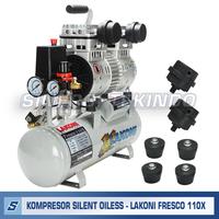 Gambar Kompresor Udara Listrik Oiless Silent - LAKONI FRESCO 110X 1HP 10LITER dari SINERGITEKINDO Kota Yogyakarta 1 Tokopedia