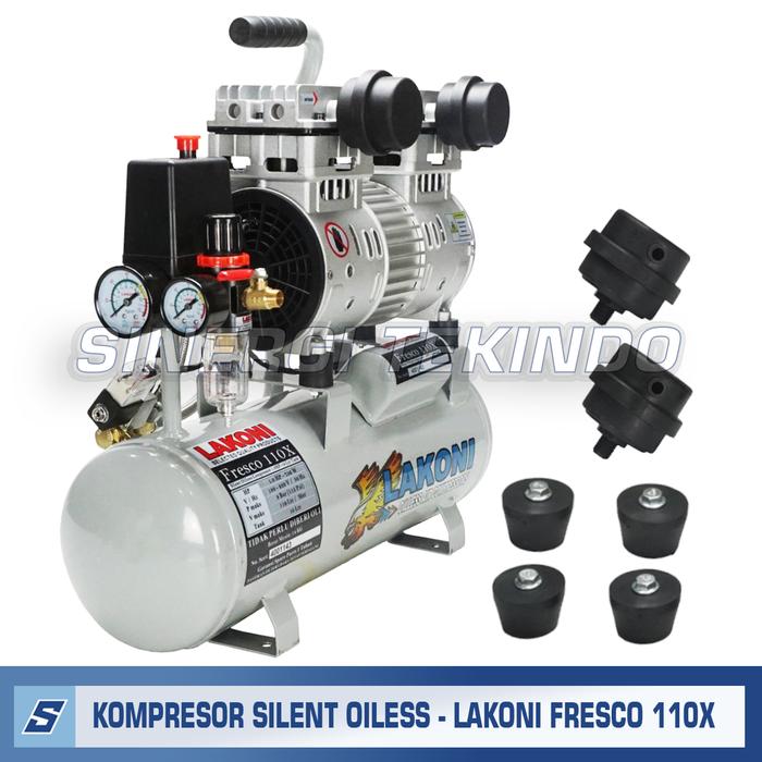 Gambar Kompresor Udara Listrik Oiless Silent - LAKONI FRESCO 110X 1HP 10LITER dari SINERGITEKINDO Kota Yogyakarta Tokopedia