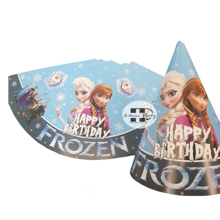 Gambar topi ulang tahun kerucut / topi pesta karakter Frozen Anna Elsa dari Istanaparty Kota Administrasi Jakarta Barat Tokopedia