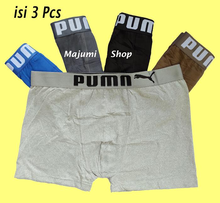Gambar 3 pcs Celana Dalam Boxer Pria Dewasa Polos Ukuran M-XXL dari Majumi Shop Kab. Bekasi Tokopedia