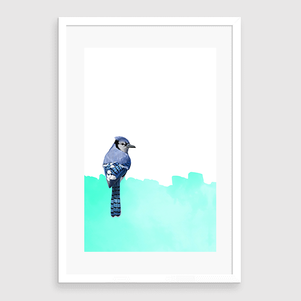 Gambar Lukisan Dinding -Bird On Blue Landscape - Matte -Frame Putih By Req dari Arti Seni Indonesia Kota Administrasi Jakarta Selatan Tokopedia