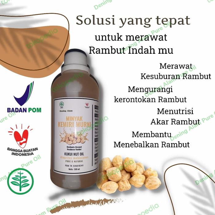 Gambar MINYAK RAMBUT KEMIRI ASLI 500 ML [ BPOM ] HAIR OIL dari Dening Alam Pure Oil Kota Tangerang Selatan Tokopedia