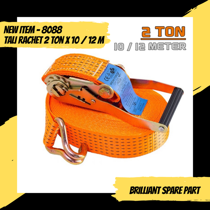 Gambar Ratchet Tie Down / Cargo Lashing Belt / Pengikat Barang 2 Ton x 10 12M dari Brilliant Spare Part Jakarta Utara Tokopedia