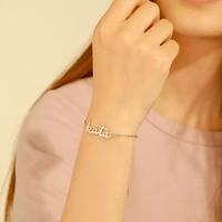 Gambar Custom Gelang Nama Sendiri Silver Anti Karat Stainless steel dari Salwa Healthy Kab. Jepara 2 Tokopedia
