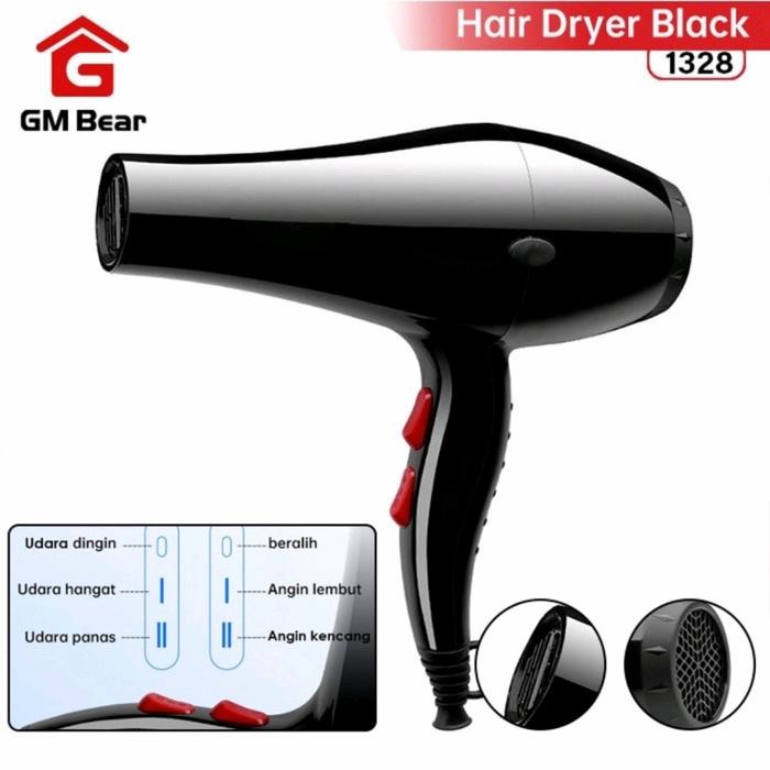 Gambar Hair dryer hitam GM bear vlasy pengering rambut dari Cahaya Kumala Fashion Kota Administrasi Jakarta Utara Tokopedia