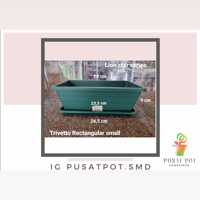 Gambar pot bunga persegi panjang + Tatakan small trivetto rectangular dari IndologamSMD Kota Samarinda Tokopedia