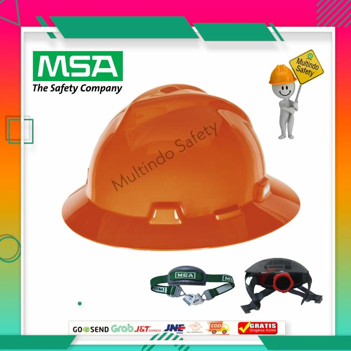 Gambar Helm Proyek Kerja Safety MSA Lokal Fullbrim Fastrack+Tali Dagu -Orange dari Multindo Safety Kota Administrasi Jakarta Barat Tokopedia