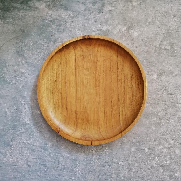 Gambar Piring Kayu Jati 23 cm Piring Makan Kayu Jati Murah dari Rizqiku Lancar Kab. Bantul Tokopedia
