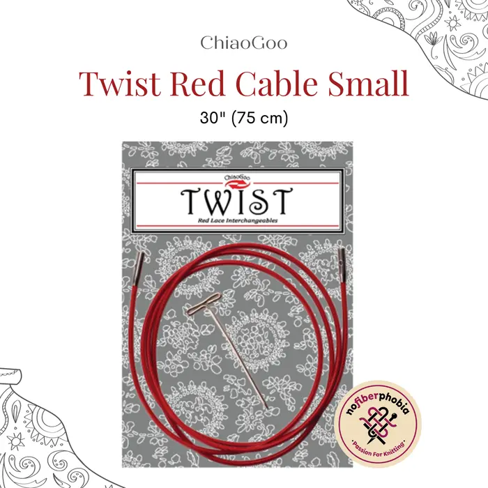 Gambar Alat Rajut ChiaoGoo Twist Red Cable Small - 14"/35cm dari Nofiberphobia Kota Surabaya 4 Tokopedia