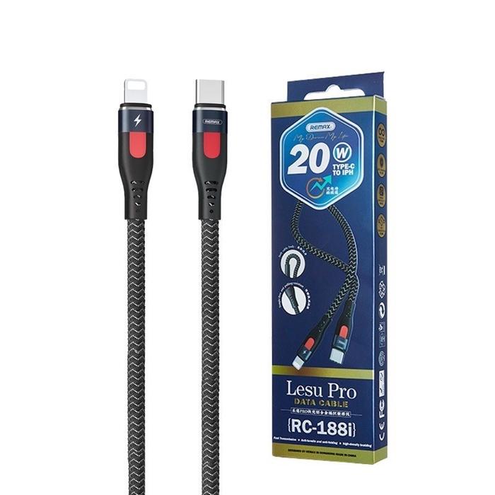 Gambar Remax Lesu Pro PD20W fast charging data cable RC-188i type-C to IPHONE dari CHIPSMART SEMARANG Kota Semarang Tokopedia