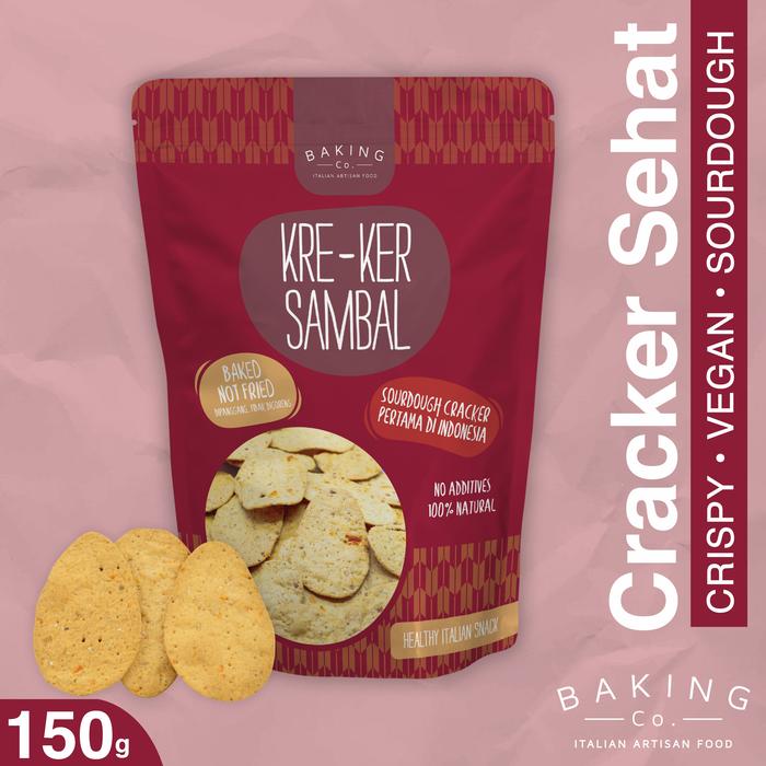 Gambar BakingCo Kre-Ker Spicy Sambal Sourdough Crackers - 150 gr dari Bakingco Kota Denpasar Tokopedia