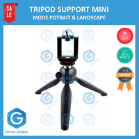 Gambar Tripod Mini Tongsis 3 Kaki dengan Holder Smartphone Mode Foto Potrait dari GemarGadget Kota Surabaya 1 Tokopedia
