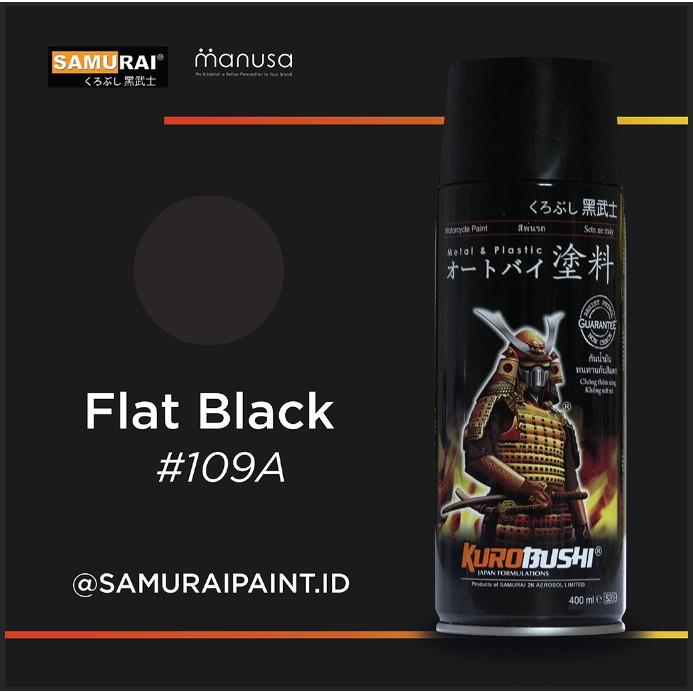Gambar SAMURAI PAINT 109A FLAT BLACK CAT SEMPROT AEROSOL WARNA HITAM DOFF dari KHAIRA PAINT Kota Banjarmasin Tokopedia