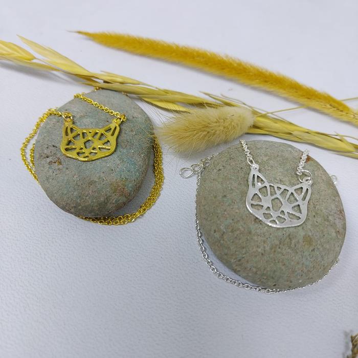 Gambar Kalung Fashion Korea Liontin Hollow Kucing Cat Gold Silver Jewelry dari Toko 999 Malang Kota Malang Tokopedia