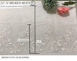 RENDA TILE GT-12 BROKEN WHITE (PUTIH AGAK KUNING) Lebar: 18 cm