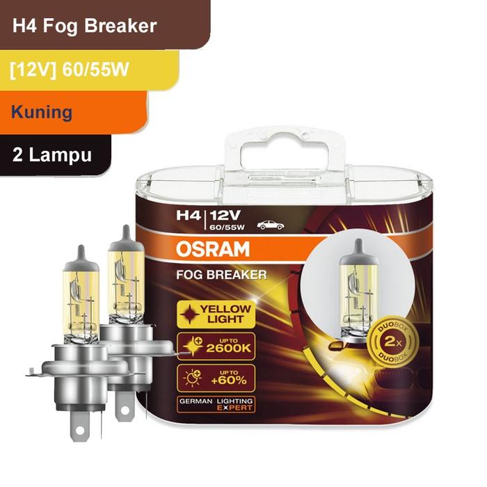 Gambar Lampu Mobil H4 Hi/lo OSRAM FBR FOG BREAKER Headlamp Kuning Gold dari bohlamhid Kota Tangerang Tokopedia