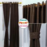 Gambar gorden pintu dan jendela tebal warna cokelat tua dari GORDEN ASILA Kab. Bandung 1 Tokopedia