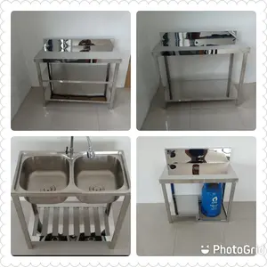 Paket 3 Meja Stainless dan 1 Double sink Kirim Balikpapan