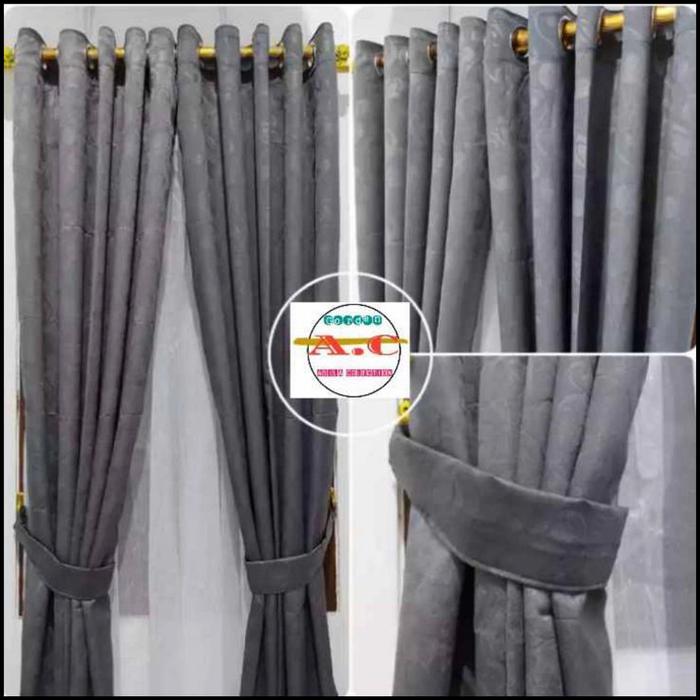 Gambar gorden pintu dan jendela tebal warna abu-abu dari GORDEN ASILA Kab. Bandung Tokopedia