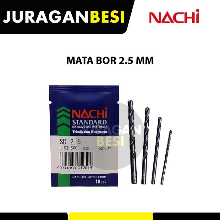 Gambar MATA BOR NACHI 2,5MM 2,5 MM MATA BOR BESI HSS ORI ORIGINAL dari JURAGAN-BESI Kota Surabaya Tokopedia