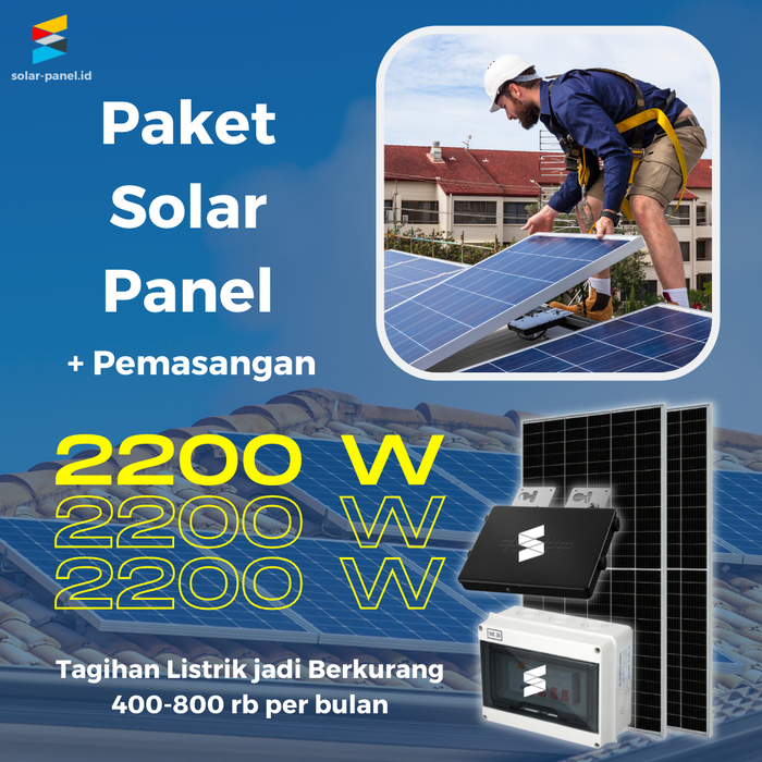 Jual Paket PLTS 2200 W Solar Panel PV 2,2 KWp VA Wp Tenaga Surya ...