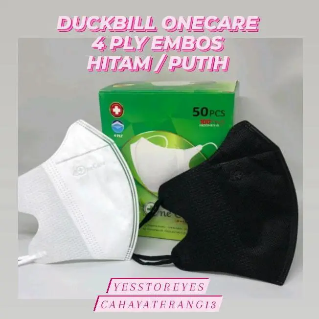 READY MASKER DUCKBILL GARIS ONECARE HITAM PUTIH ONE CARE FACE MASK 2