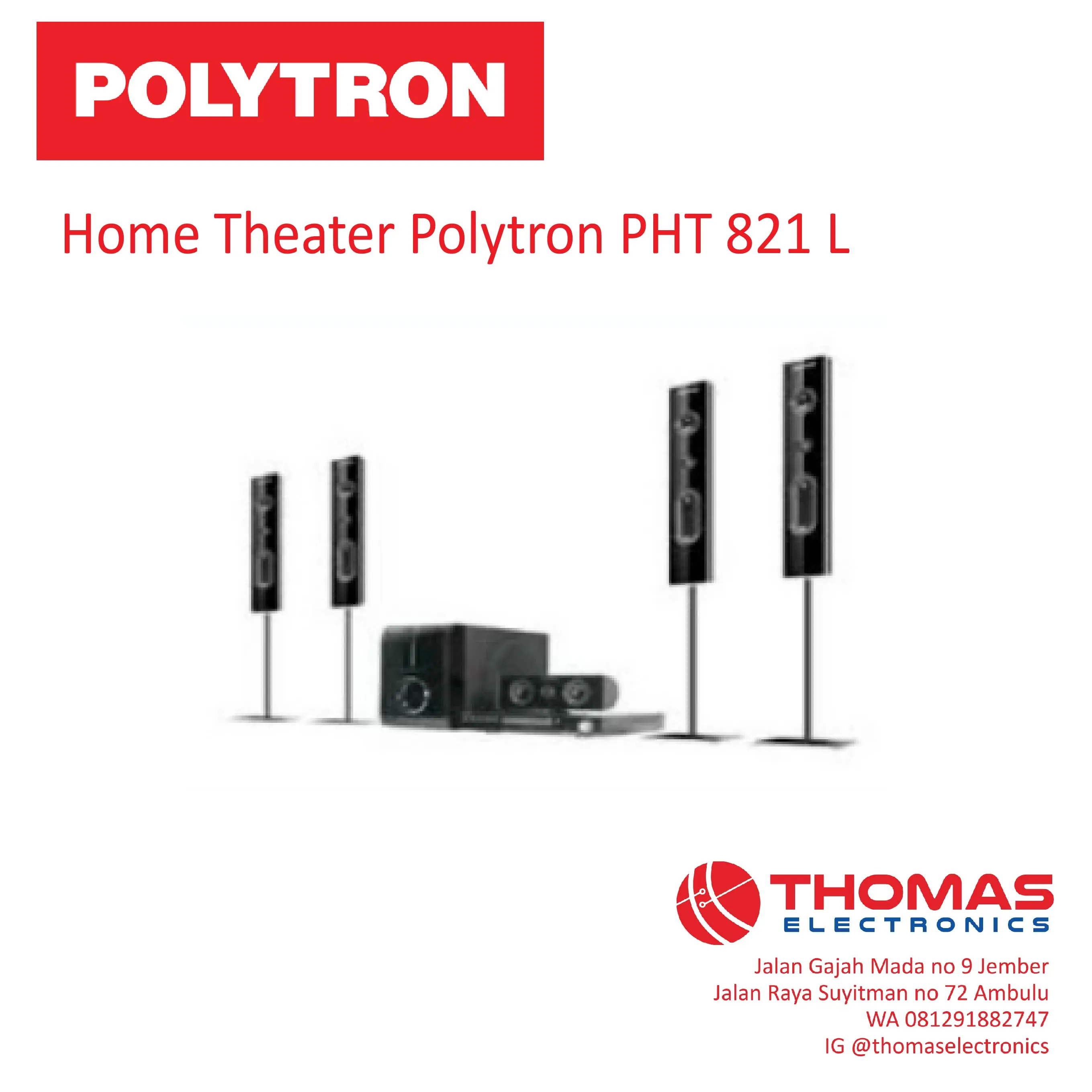 POLYTRON Home Teater PHT 821 L GARANSI RESMI