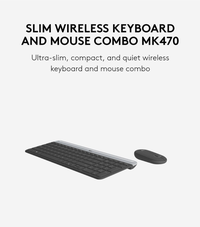 Gambar Logitech MK470 / MK 470 Slim Combo Keyboard & Mouse Wireless - Graphite dari Officiall Brands Kota Administrasi Jakarta Barat 2 Tokopedia