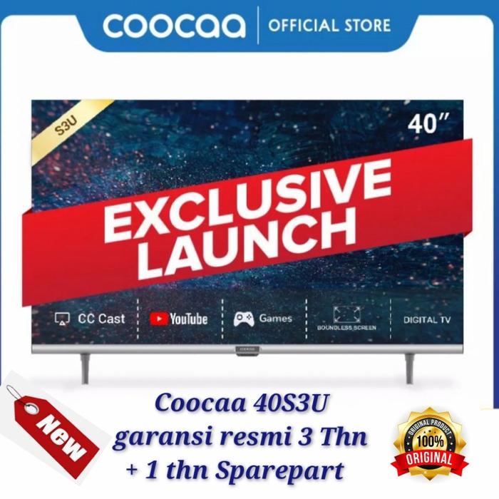 Gambar Coocaa LED TV 40S3U 40 Inch Smart TV dengan HDMI & USB, Garansi Resmi 3 Tahun, DTS Audio, Dolby Digital, Remote, Buku Petunjuk Manual dari ABC Sun Electronic Kota Bandung Tokopedia