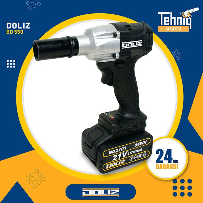 Gambar ALAT PEMBUKA BAUT DOLIZ CORDLESS IMPACT WRENCH BD550 BRUSHLESS dari Tehniq Online Store Kota Administrasi Jakarta Barat Tokopedia