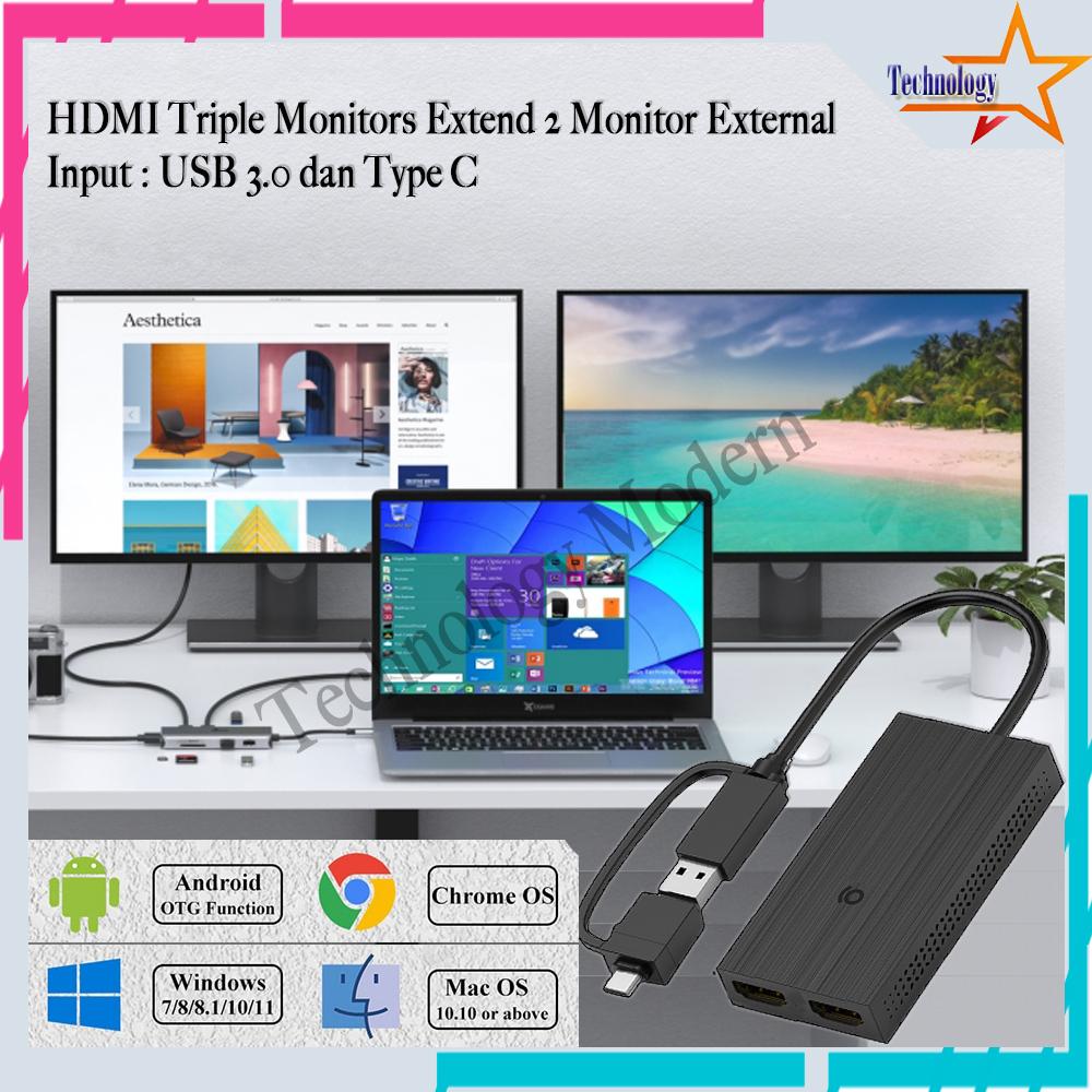 USB 3.0 to HDMI Multi Display (Extended) Bukan Mirroring Support PIP