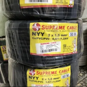 KABEL SUPREME NYY 2x1,5 MM HITAM KAWAT 50M 50 M METER