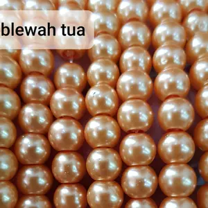 Mutiara kilap 6m 26 Blewah Tua/Batu Kilap/Bahan Gelang Kalung/Mutsin
