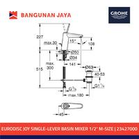 Gambar GROHE Eurodisc Joy Single-lever basin mixer 1/2″ M-Size | 23427000 dari Bangunan Jaya Online Kota Administrasi Jakarta Utara 2 Tokopedia
