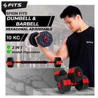 Gambar SFIDN FITS Hexagonal Adjustable Dumbell / Barbel 10kg dari SFIDN FITS Shop Kota Administrasi Jakarta Selatan 1 Tokopedia