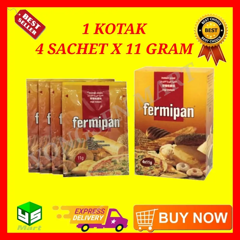 Fermipan saset sachet 1 box isi 4x11gr 0