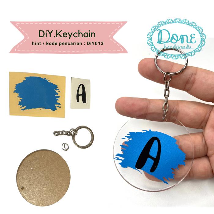 Gambar Done handymade DIY keychain plat bulat cuting stiker handmade diy013 - base putih dari Done Handymade Kota Administrasi Jakarta Barat Tokopedia