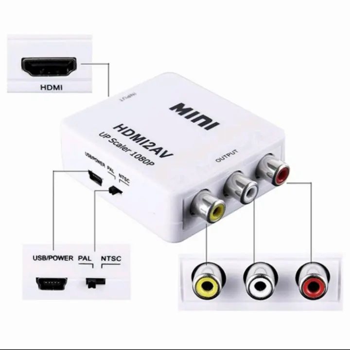 Hdmi to AV RCA Converter Adapter / Mini Box Hdmi 2AV 1