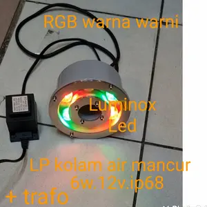underwater light air mancur RGB 6w 6watt + trafo / kolam led 12v 6 w