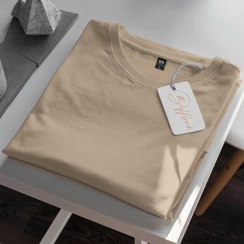 Buffback Kaos Polos Katun Polyester Cream C-0087 0