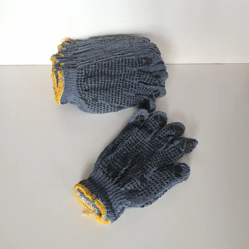 Safety Gloves Sarung Tangan Kain Bintik Proyek Tukang Karet Kerja 2