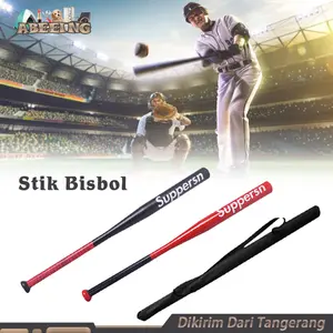 Tongkat Bisbol Besbol 32 Inci Stik Baseball Baja Paduan Hitam Merah