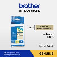 Gambar BROTHER TAPE TZE-MPGG31 12MM LAMINATED BLACK ON GOLD GEOMETRIC PATTERN dari Brother Indonesia Shop Jawa Tengah Kota Semarang 1 Tokopedia
