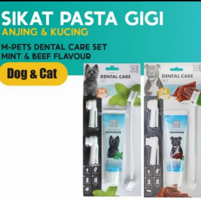 PAKET SIKAT GIGI ODOL ANJING - Mpet dental care set for dog