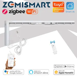ZEMISMART Curtain Motor+Rail 10.2m+Remote GoogleAlexa