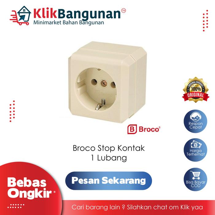 Gambar Colokan Listrik / Stop Kontak 1 Lubang BROCO 15410-11 B 1004027 dari klik bangunan official Kab. Bogor Tokopedia