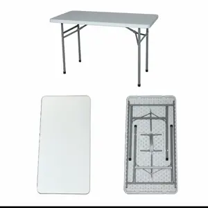 meja lipat plastik portable kaki besi 122x60 meja cafe outdoor pameran