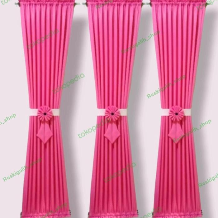 Gambar gorden kupu-kupu jendela tebal warna pink dari GORDEN ASILA Kab. Bandung Tokopedia