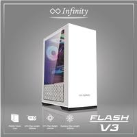 Gambar CASING INFINITY FLASH V3 WHITE Tempered Glass - ATX Case No Fan dari Techno Computer Bali Kota Denpasar 2 Tokopedia